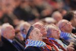 Выжившие узники концлагерей в Освенциме во время церемонии к 70-летию освобождения Освенцима в Польше