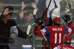 Евгений Малкин после одной из трех своих заброшенных шайб