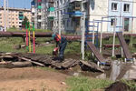 Устранение последствий подтопления в городе Тулун, 1 июля 2019 года