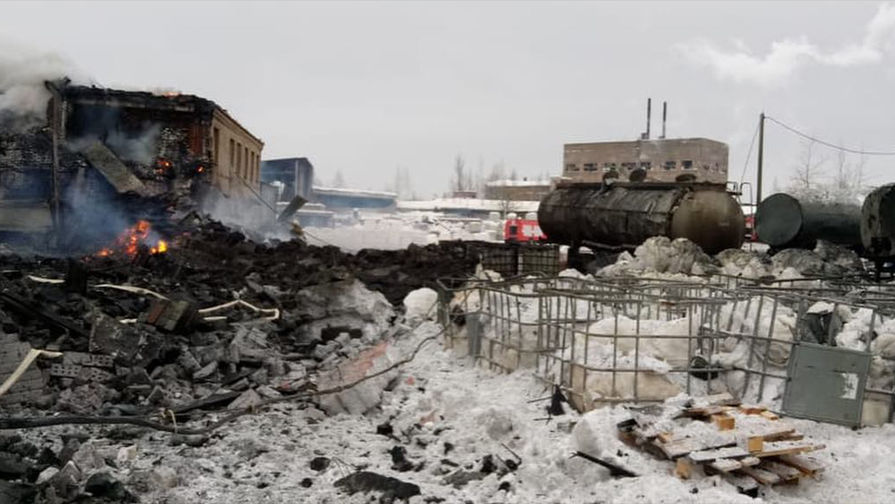 Последствия взрыва на заводе «Полипласт» в Ленинградской области, 16 января 2019 года