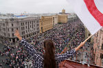Во время протестов в Минске, 23 августа 2020 года