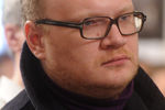 Журналист Олег Кашин (признан в РФ иностранным агентом) на церемонии прощания с главным редактором газеты «Химкинская правда» Михаилом Бекетовым.