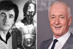 Энтони Дэниелс в&nbsp;1977 и 2017&nbsp;годах ( C-3PO)