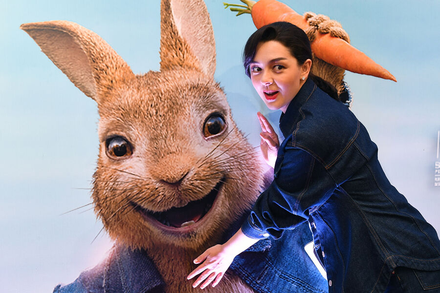 Телеведущая Марина Кравец на&nbsp;премьере фильма &laquo;Кролик Питер 2&raquo; в&nbsp;Москве, 2021&nbsp;год