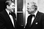 Президент Рональд Рейган и Баррон Хилтон, 1985 год