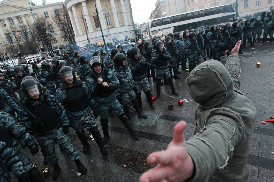 Акция в&nbsp;память об убитом фанате &laquo;Спартака&raquo; Егоре Свиридове на&nbsp;Манежной площади, 11&nbsp;декабря 2010&nbsp;года