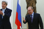 Госсекретарь США Джон Керри и президент России Владимир Путин