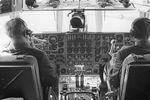В кабине пилота транспортно-грузового самолета Ил-76, 1971 год