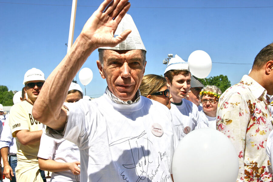 Телеведущий Юрий Николаев на&nbsp;ежегодном театральном фестивале «Bosco di Ciliegi» в&nbsp;Москве, 2009&nbsp;год