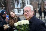 Артист Владимир Винокур перед церемонией прощания с народным артистом РСФСР, президентом Московского академического театра сатиры Александром Ширвиндтом, 18 марта 2024 года