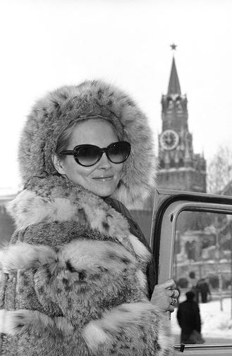 Фэй Данауэй во время визита в Москву, 1968 год
