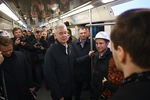 Мэр Москвы Сергей Собянин на церемонии открытия станции метро «Ломоносовский проспект», 16 марта 2017 года