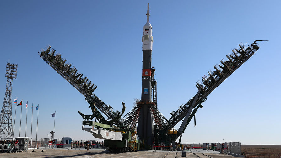 Ракета-носитель «Союз-ФГ» с пилотируемым кораблем «Союз МС-15» на стартовом комплексе «Гагаринский старт» космодрома Байконур, 22 сентября 2019 года