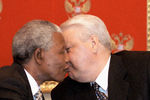 Нельсон Мандела и Борис Ельцин. 1999 год