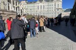 Люди на церемонии прощания с первым президентом СССР Михаилом Горбачевым в Москве, 3 сентября 2022 года