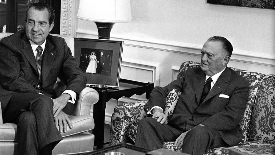 37-й президент США Ричард Никсон и глава ФБР Эдгар Гувер в Вашингтоне, 1971 год