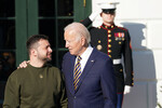 Президент Украины Владимир Зеленский и президент США Джо Байден во время встречи в Вашингтоне, 21 декабря 2022 года 
