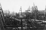 Строительство одной из станций московского метрополитена, апрель 1933 года.