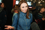 Певица Альбина Джанабаева на предпремьерном показе фильма «8 лучших свиданий» режиссера Марюса Вайсберга в кинотеатре «Каро 11 Октябрь»