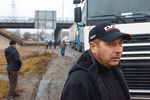 Акция протеста дальнобойщиков в Московской области