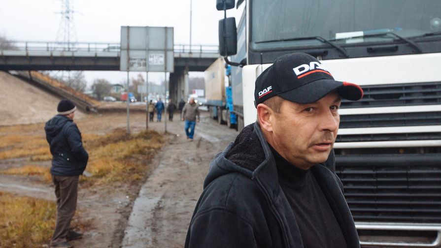 Акция протеста дальнобойщиков в Московской области