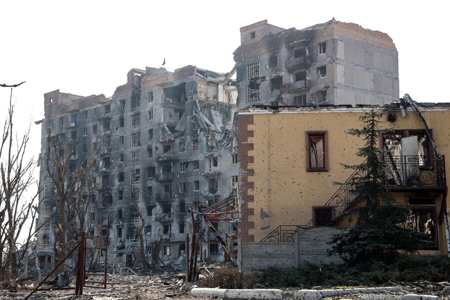 Вид на&nbsp;Артемовск (Бахмут), разрушенный в&nbsp;результате обстрелов, 24&nbsp;марта 2023&nbsp;года