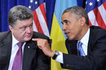 Избранный президент Украины Петр Порошенко и президент США Барак Обама во время совместной пресс-конференции
