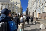 Люди на церемонии прощания с первым президентом СССР Михаилом Горбачевым в Москве, 3 сентября 2022 года