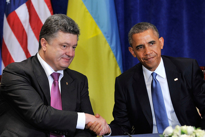 Избранный президент Украины Петр Порошенко и президент США Барак Обама во время совместной пресс-конференции