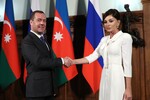 Председатель правительства РФ Дмитрий Медведев и первый вице-президент Азербайджана Мехрибан Алиева, 2019 год
