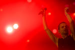 Вокалист Depeche Mode Дэйв Гaан во время концерта в Москве, 15 июля 2017 года
