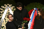 Певец Филипп Киркоров на церемонии прощания с Александром Ширвиндтом в Московском академическом театре сатиры, 18 марта 2024 года