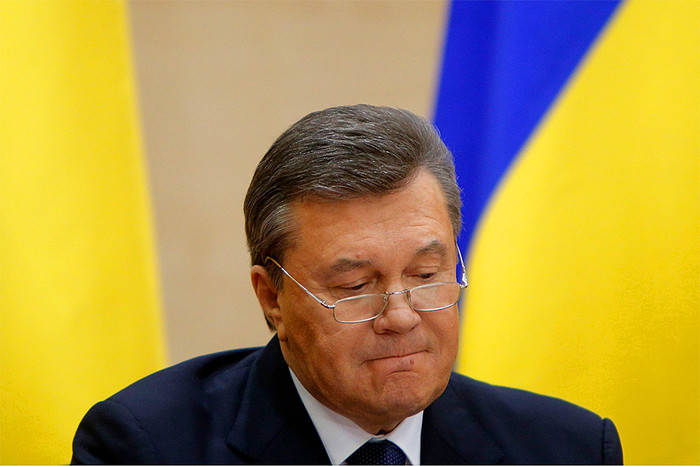 Виктор Янукович во время своей пресс-конференции в Ростове-на-Дону