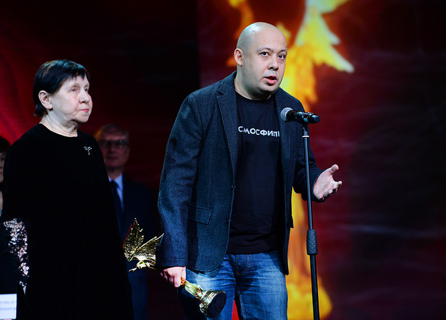 Жена Алексея Германа-старшего Светлана Кармалита и режиссер Алексей Герман-младший 