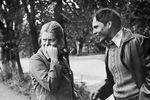 Ирина Муравьева и Владимир Гостюхин на съемках фильма режиссера Вадима Абдрашитова «Охота на лис» (1980)