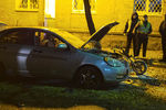 Следственные действия на месте взрыва автомобиля в Киеве, 25 октября 2017 года