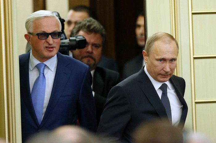 Глава РСПП Александр Шохин и президент РФ Владимир Путин на&nbsp;съезде Российского союза промышленников и предпринимателей, который проходит в&nbsp;рамках VII Недели российского бизнеса