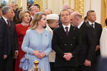 Заместитель председателя Совета безопасности РФ, председатель партии «Единая Россия» Дмитрий Медведев и его супруга Светлана Медведева перед церемонией инаугурации избранного президента России Владимира Путина в Большом Кремлевском дворце, 2024 год