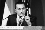 Президент Египта Хосни Мубарак во время визита в США, Вашингтон, 1985 год
