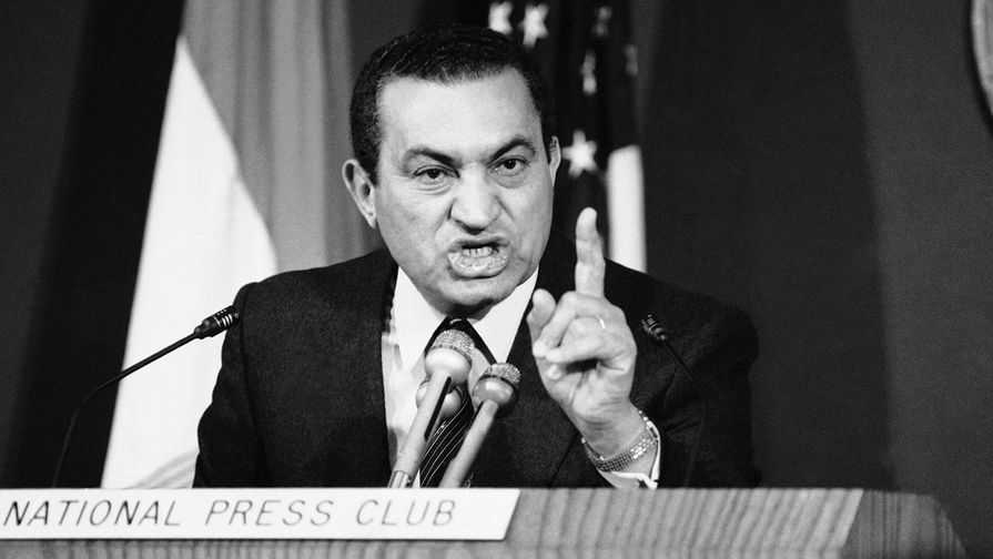 Президент Египта Хосни Мубарак во время визита в США, Вашингтон, 1985 год