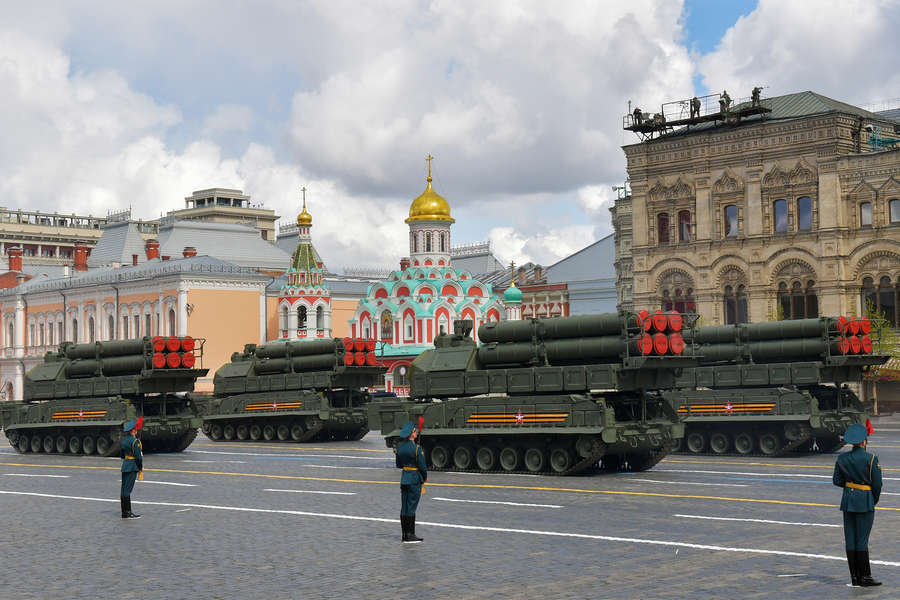 Зенитно-ракетные комплексы (ЗРК) &laquo;Бук-М3&raquo; на&nbsp;военном параде в&nbsp;честь 77-й годовщины Победы в&nbsp;Великой Отечественной войне, 9&nbsp;мая 2022&nbsp;года