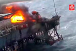 Пожар на платформе «Гюнешли» в Каспийском море