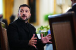 Президент Украины Владимир Зеленский во время переговоров с участием европейских лидеров в Белом доме, США, 18 августа 2025 года