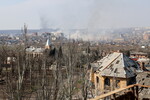 Вид на Артемовск (Бахмут), 24 марта 2023 года