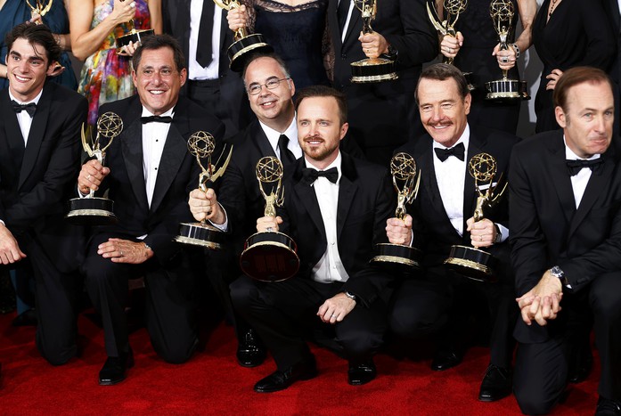 Съемочная группа сериала «Во все тяжкие» на церемонии вручения телевизионной премии «Эмми»