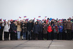 Встреча пилотов бомбардировщиков Су-34 ВКС России, вернувшихся из Сирии, на аэродроме в Воронежской области