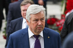 Директор Института государства и права РАН Александр Савенков на прощании с Петром Кучеренко в Москве, 24 мая 2023 года
