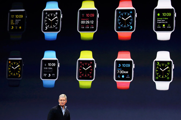 Тим Кук во время презентации Apple
