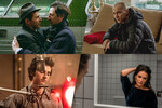 Кадры из фильмов «Бруталист» (2024), «Анора» (2024), “Боб Дилан: Никому не известный” (2024) и «Субстанция» (2024)