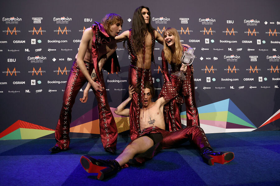 Группа Maneskin после победы на&nbsp;&laquo;Евровидении-2021&raquo;